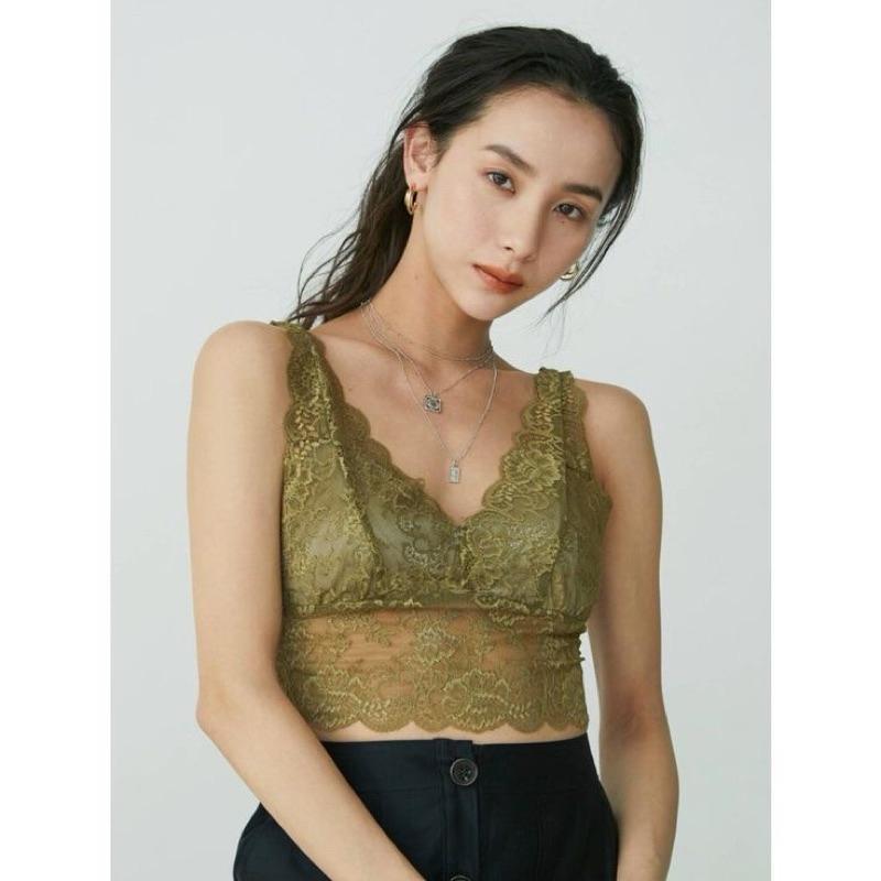 日本貴牌 EVRIS 蕾絲緊身胸衣內搭短蕾絲背心內衣（剩粉紅色） 胸墊V領蕾絲背心 5,500日圓 日本性感內衣 小可愛-細節圖5