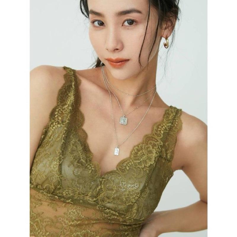 日本貴牌 EVRIS 蕾絲緊身胸衣內搭短蕾絲背心內衣（剩粉紅色） 胸墊V領蕾絲背心 5,500日圓 日本性感內衣 小可愛-細節圖6