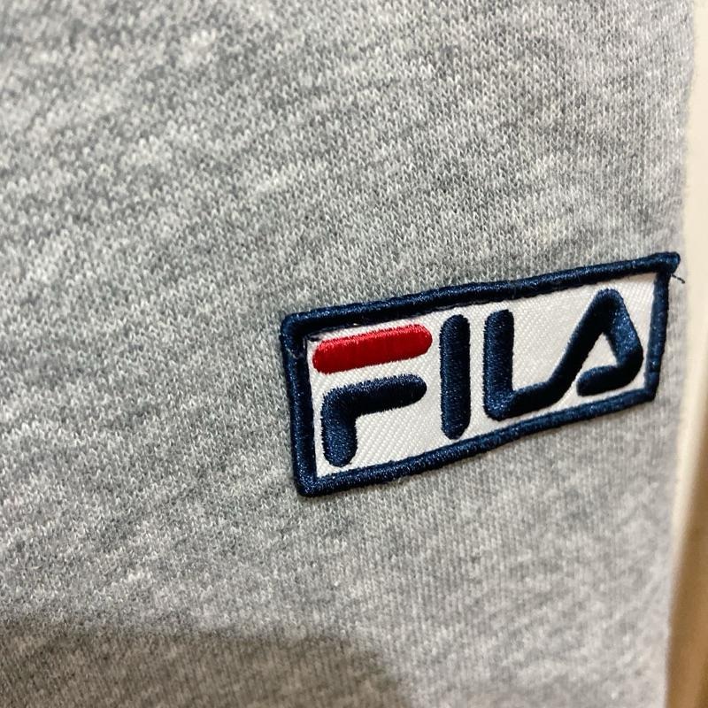 ｜長褲｜FILA 義大利品牌 男淺灰色刺繡logo棉長褲 縮口大尺碼大尺寸 刷毛加絨保暖長褲 家居休閒褲 斐樂秋冬天必備-細節圖2