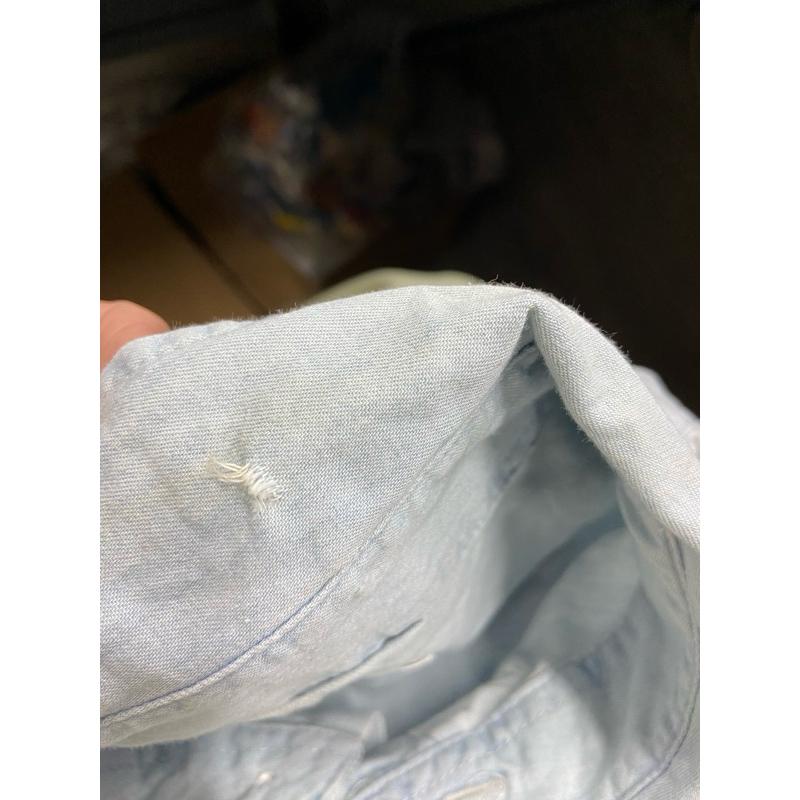 ｜上衣｜紐約品牌 Saturdays NYC 牛仔襯衫 做舊水洗淺藍色牛仔棉襯衫 全棉 原3700台幣 男款 S碼 微瑕-細節圖9