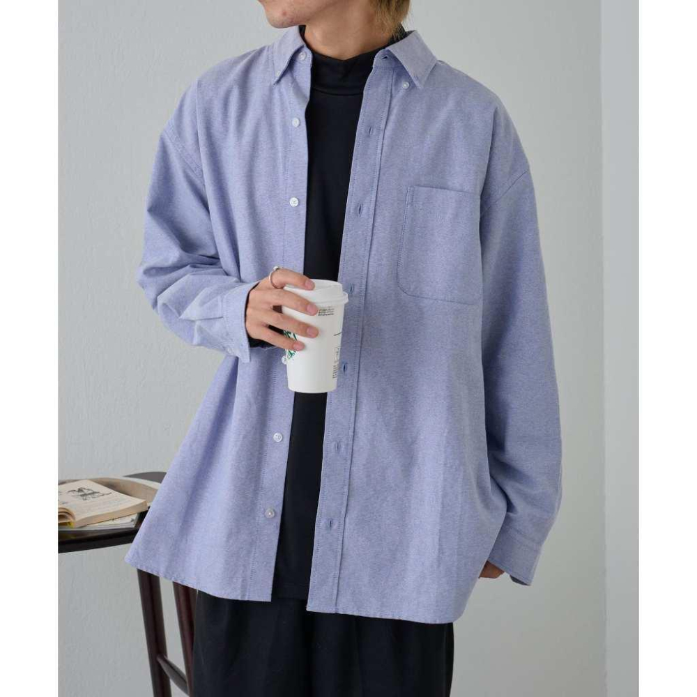 ｜上衣｜日牌 COLONY 2139 藍色長袖牛津襯衫 可當外搭罩衫 男女款 日本 商務休閒 男生 uniqlo U-細節圖3