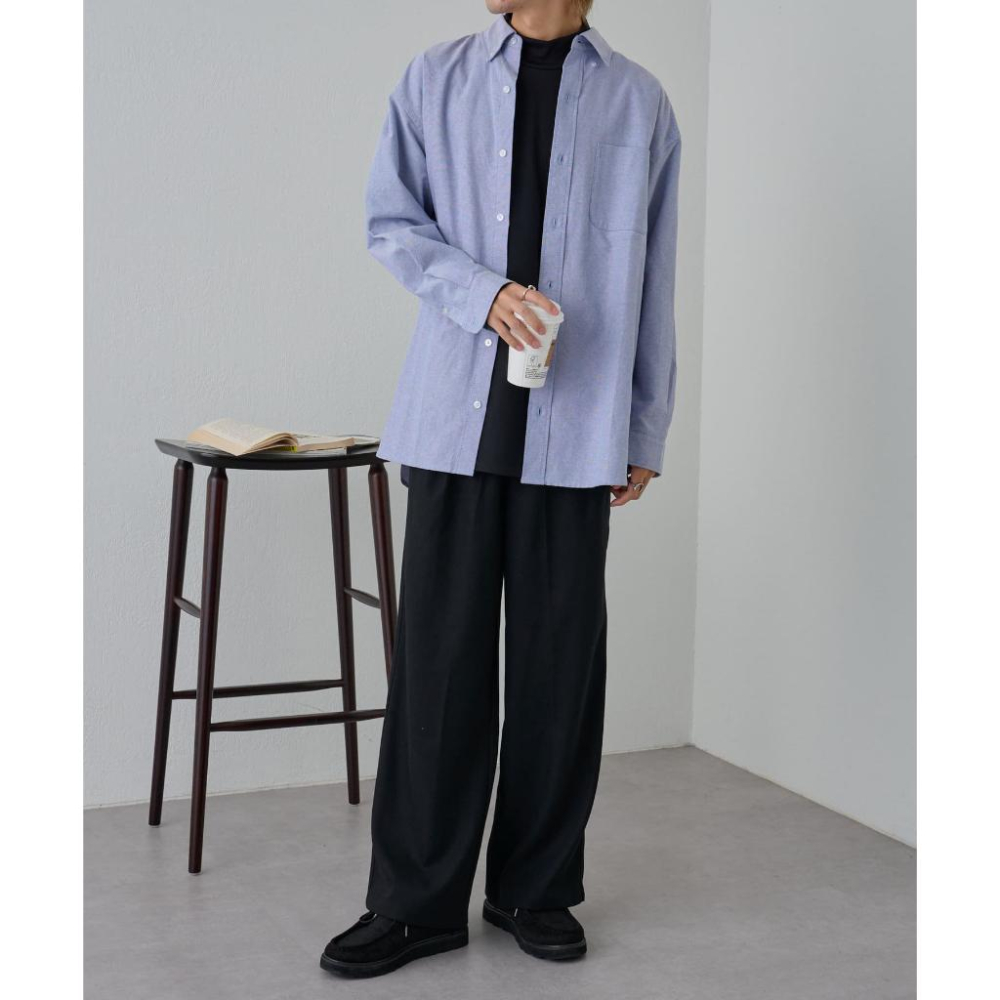 ｜上衣｜日牌 COLONY 2139 藍色長袖牛津襯衫 可當外搭罩衫 男女款 日本 商務休閒 男生 uniqlo U-細節圖4