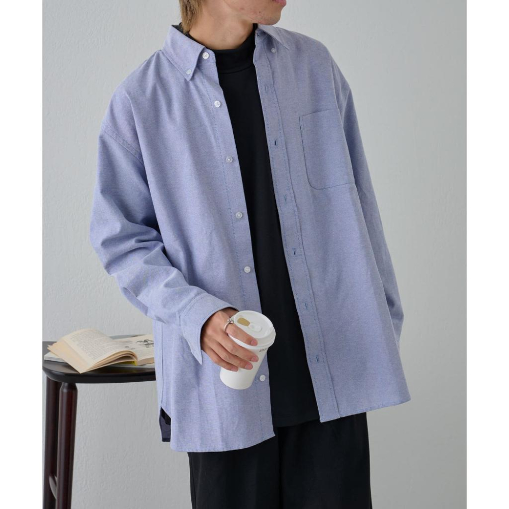 ｜上衣｜日牌 COLONY 2139 藍色長袖牛津襯衫 可當外搭罩衫 男女款 日本 商務休閒 男生 uniqlo U-細節圖7