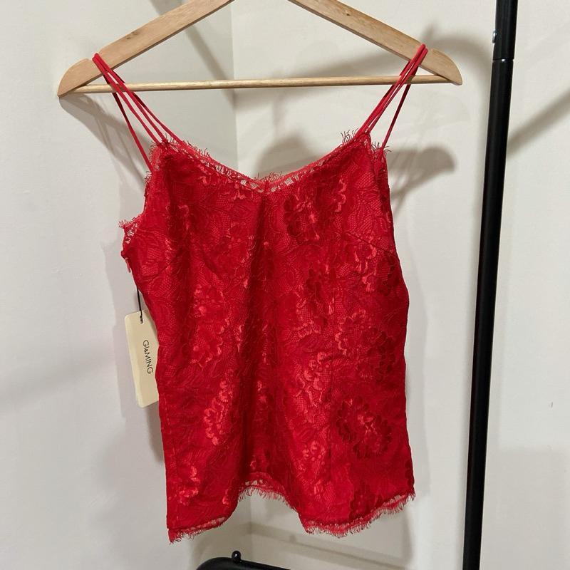 ｜上衣｜ 正紅色蕾絲重工小背心 婚宴喜慶 過年 幸運紅色 結婚吃喜酒 喜氣增運 s 運勢強旺-細節圖4