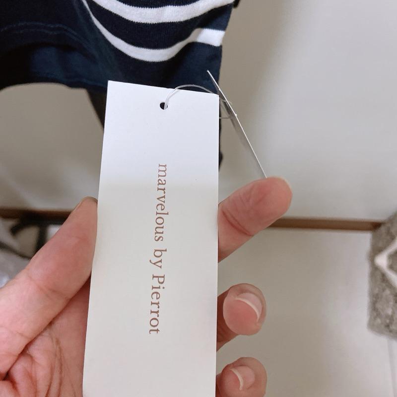 ｜上衣｜日本 好牌極簡基本款全棉藍色條紋長袖上衣Tshirt 藍底白條紋 橫條紋職場休閒T恤 似Muji Uniqlo-細節圖5