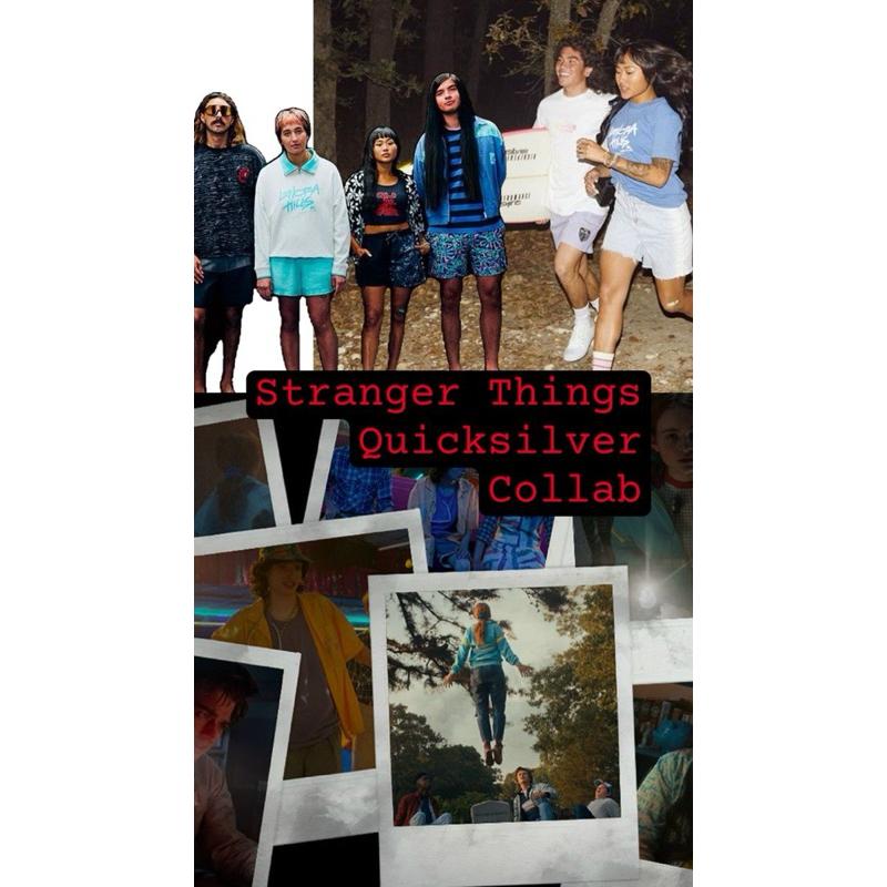 ｜T恤｜Quiksilver x Stranger Things 怪奇物語 聯名合作款有機棉短T M碼 白色 黑色情侶裝-細節圖8