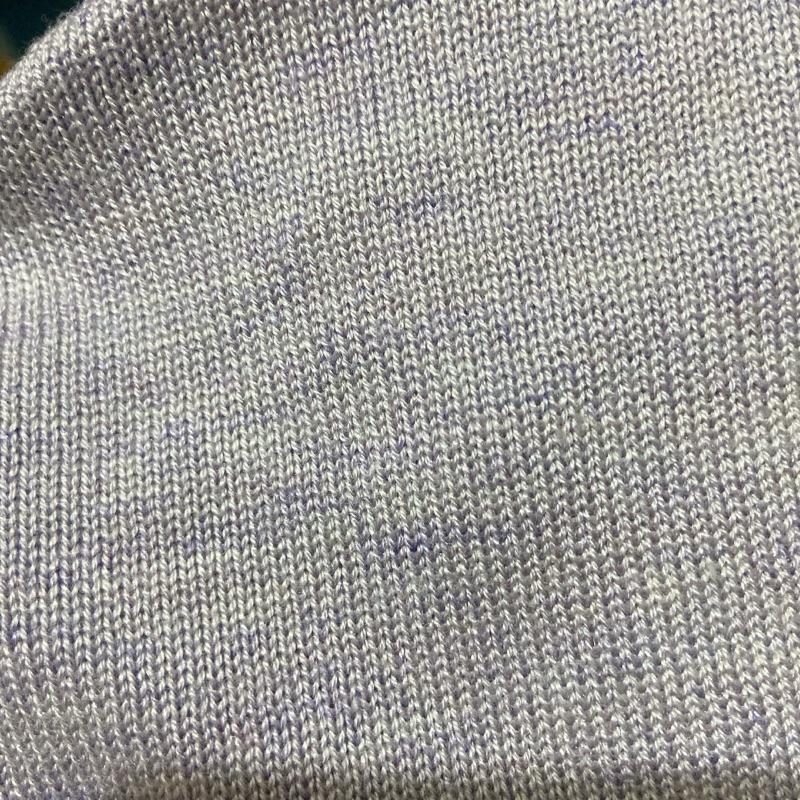 ｜上衣｜日牌紫灰色撞色拼接混羊毛長袖上衣 雪紡＋針織 小高領設計感  心機小性感款-細節圖2