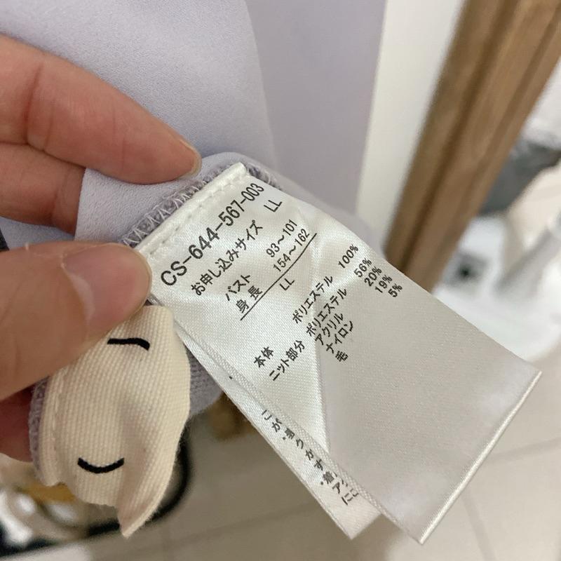 ｜上衣｜日牌紫灰色撞色拼接混羊毛長袖上衣 雪紡＋針織 小高領設計感  心機小性感款-細節圖5