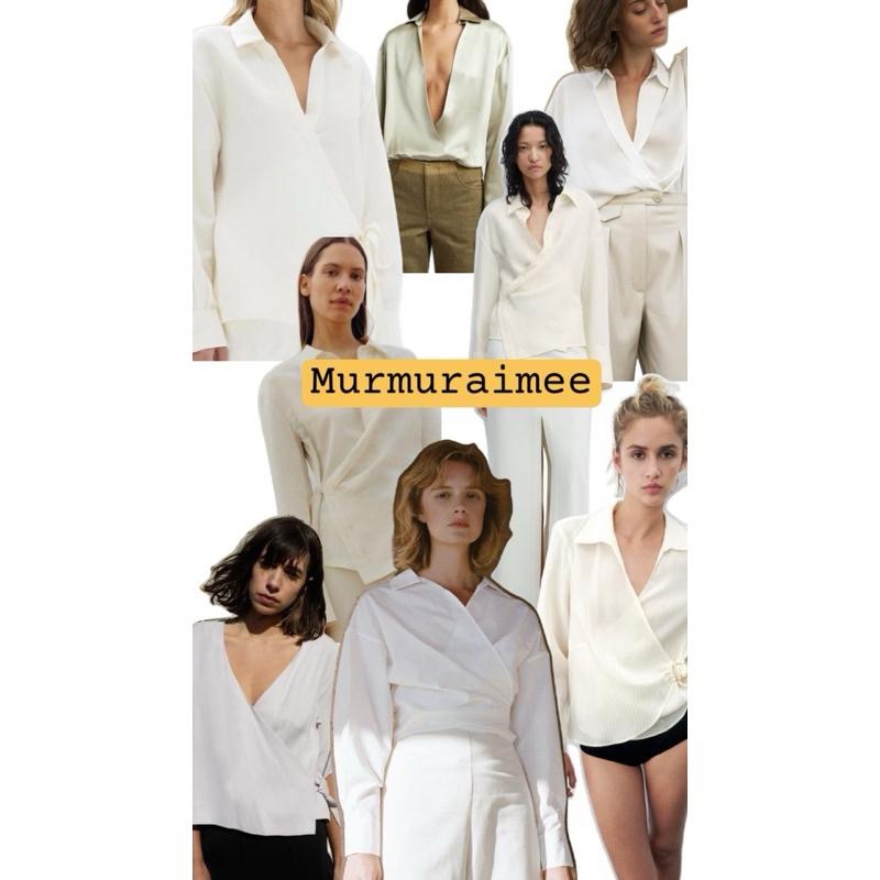 ｜襯衫｜法國品牌 法式全棉米白重工刺繡亮片翻領長袖襯衫 一片式包裹設計 側系帶收腰氣質韓系百搭 尖領-細節圖9