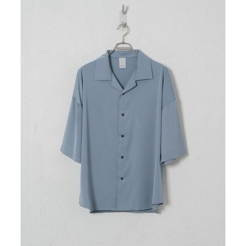 ｜上衣｜ 日牌 Casper John 涼感寬鬆襯衫 現貨M霧霾藍色短袖襯衫外搭外披 日本男性夏天可穿uniqlo ua-細節圖4