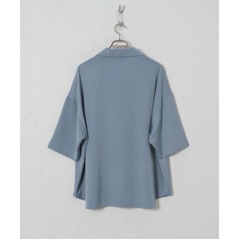 ｜上衣｜ 日牌 Casper John 涼感寬鬆襯衫 現貨M霧霾藍色短袖襯衫外搭外披 日本男性夏天可穿uniqlo ua-細節圖5