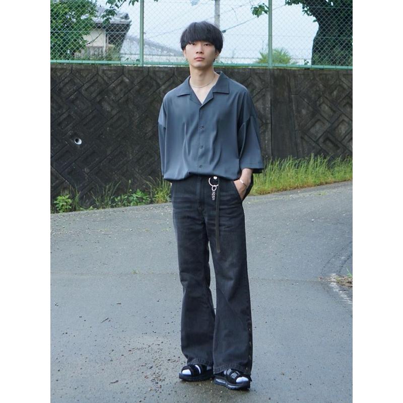 ｜上衣｜ 日牌 Casper John 涼感寬鬆襯衫 現貨M霧霾藍色短袖襯衫外搭外披 日本男性夏天可穿uniqlo ua-細節圖7