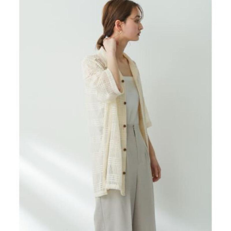 ｜上衣｜sense of place 短袖格紋蕾絲襯衫外搭 復古透膚設計 多層次穿搭 夏日必備 限量雙色 情侶-細節圖3