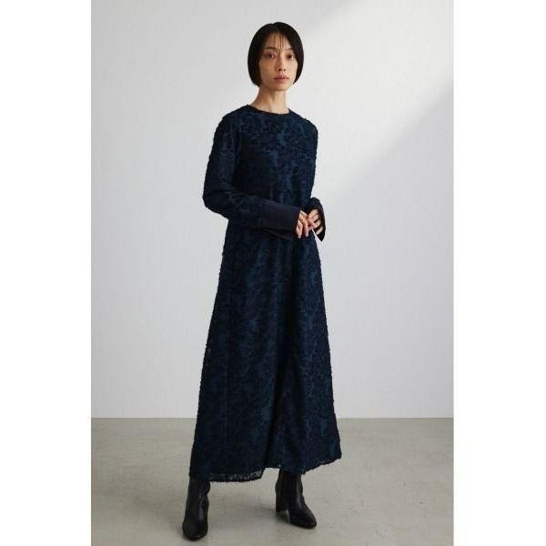 ｜洋裝｜stylemixer 兩色 毛茸茸3D提花 浮雕花長洋裝 正式場合 婚禮 謝師宴 禮服 松本惠奈品牌 clane-細節圖3