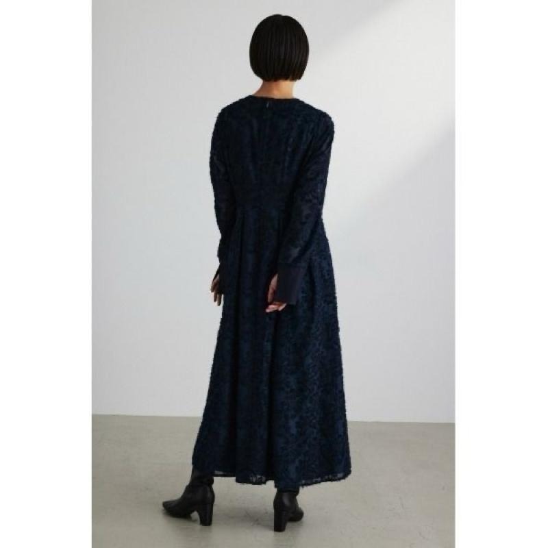 ｜洋裝｜stylemixer 兩色 毛茸茸3D提花 浮雕花長洋裝 正式場合 婚禮 謝師宴 禮服 松本惠奈品牌 clane-細節圖4