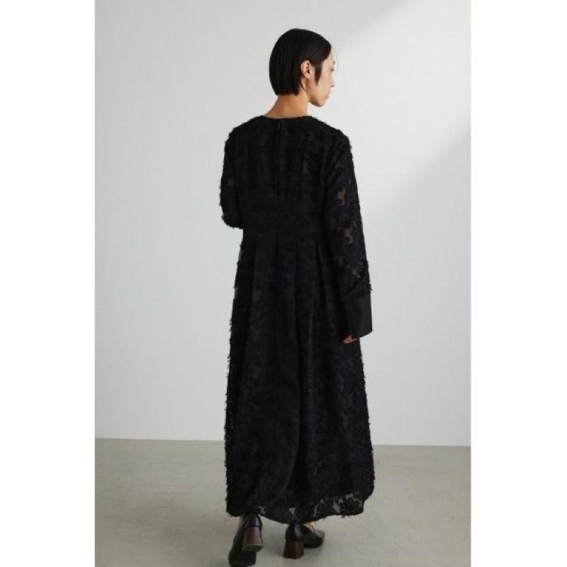 ｜洋裝｜stylemixer 兩色 毛茸茸3D提花 浮雕花長洋裝 正式場合 婚禮 謝師宴 禮服 松本惠奈品牌 clane-細節圖9