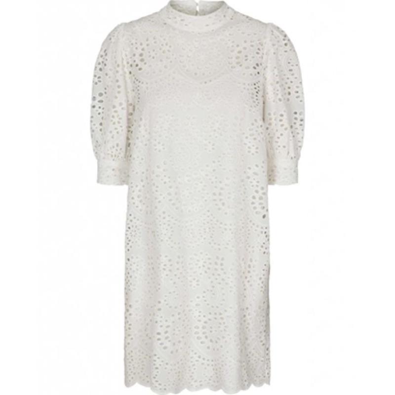 ｜洋裝｜Bruuns Bazaar 稀少! 北歐小輕奢品牌蕾絲鏤空泡泡袖白色洋裝 絕不撞衫  原價6000-細節圖3