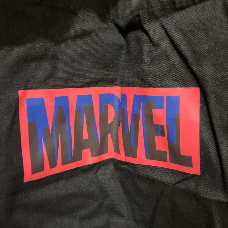 僅有一個 東京帶回 全新未使用 MARVEL 漫威 黑色logo字母購物袋 手提包日本日貨純棉手提袋周邊 環保 漫畫電影-細節圖2