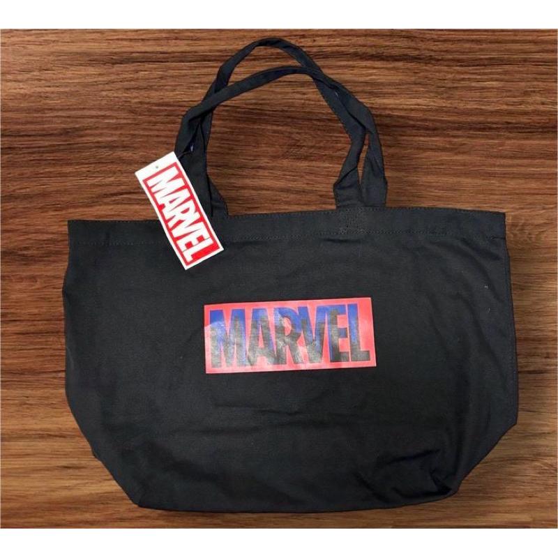 僅有一個 東京帶回 全新未使用 MARVEL 漫威 黑色logo字母購物袋 手提包日本日貨純棉手提袋周邊 環保 漫畫電影-細節圖5