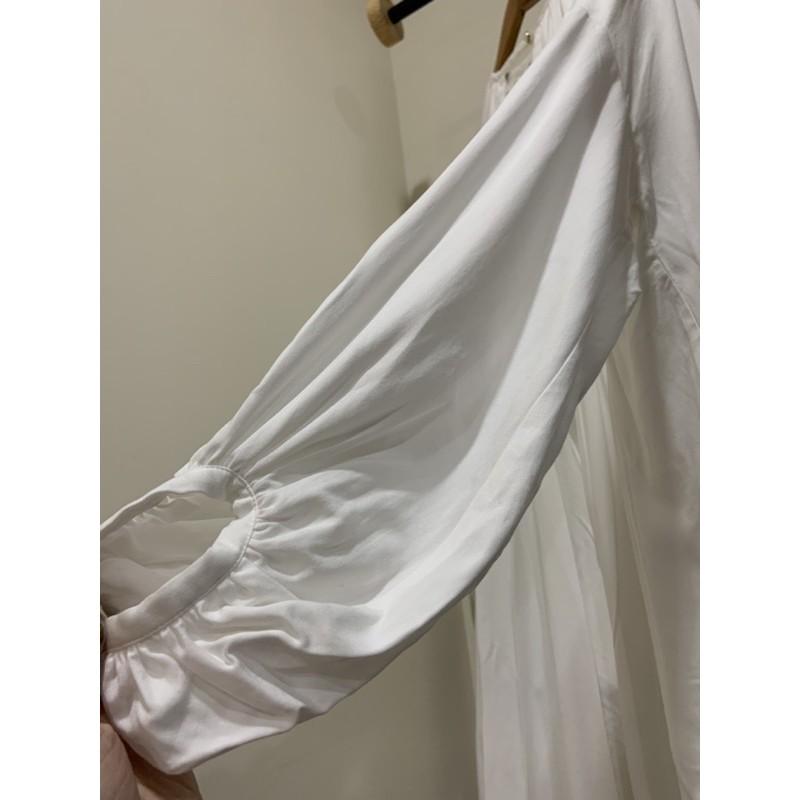 ｜洋裝｜SHENERY蓬蓬袖露背寬鬆洋裝- 剩白色 稀有日本貴牌 實拍 極簡風 Fsize-細節圖6