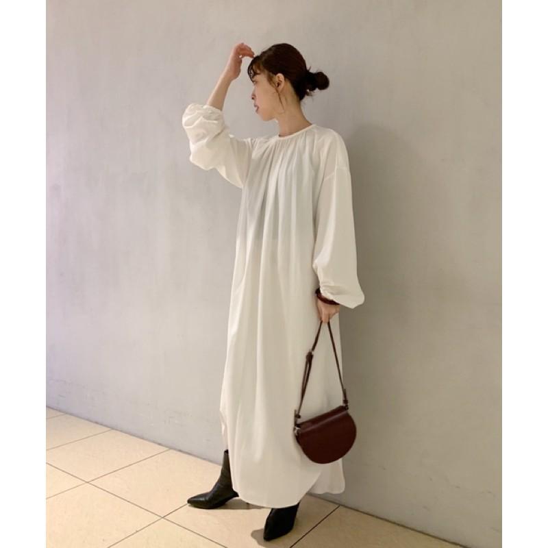 ｜洋裝｜SHENERY蓬蓬袖露背寬鬆洋裝- 剩白色 稀有日本貴牌 實拍 極簡風 Fsize-細節圖8