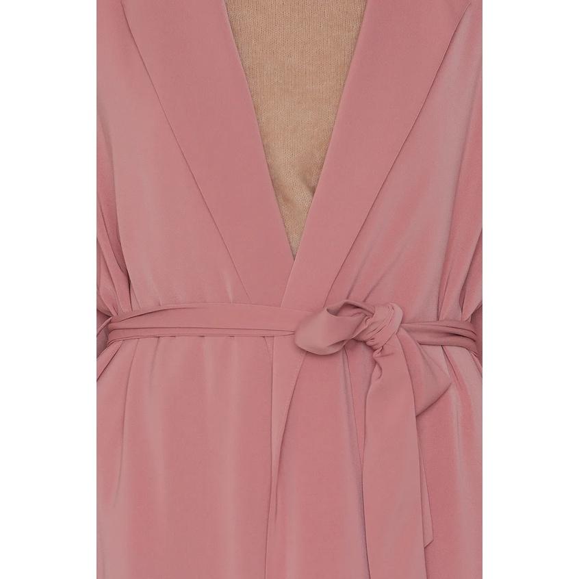 ｜風衣外套｜NA-KD 粉紅色長款西裝領風衣 側開叉 北歐瑞典潮牌 ig網紅愛牌 時尚部落格主最愛 EU36-細節圖2