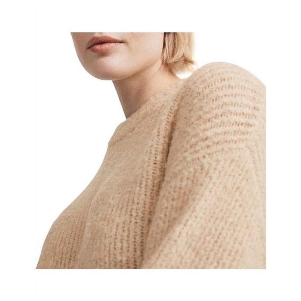 ｜上衣｜ WITCHERY 澳洲品牌 杏粉色羊毛混羊駝毛羅紋毛圈紗紋理針織毛衣 Alpaca+wool 未穿過 S-細節圖2