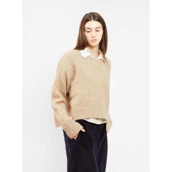 ｜上衣｜ WITCHERY 澳洲品牌 杏粉色羊毛混羊駝毛羅紋毛圈紗紋理針織毛衣 Alpaca+wool 未穿過 S-細節圖4