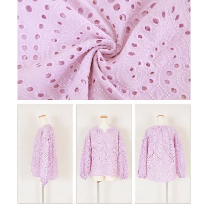 ｜上衣｜出清 白色一件 titivate  蕾絲雕花無領鏤空 武智志穂穿著 寬鬆澎袖蓬袖上衣  全新日貨 白色 M-細節圖9