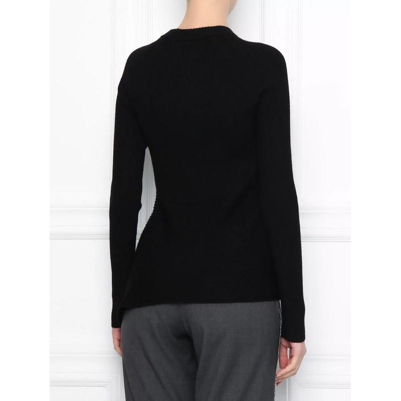 ｜上衣｜3.1 Phillip Lim  黑色羊毛下擺不規則設計毛衣 羅紋毛衣 未穿 s碼 國際精品 華裔設計師-細節圖4