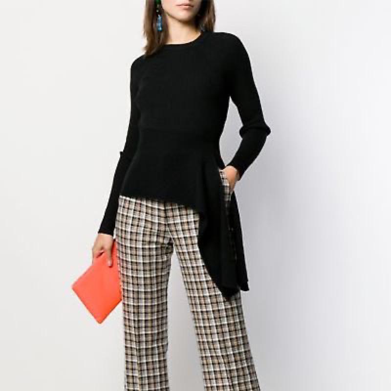 ｜上衣｜3.1 Phillip Lim  黑色羊毛下擺不規則設計毛衣 羅紋毛衣 未穿 s碼 國際精品 華裔設計師-細節圖6