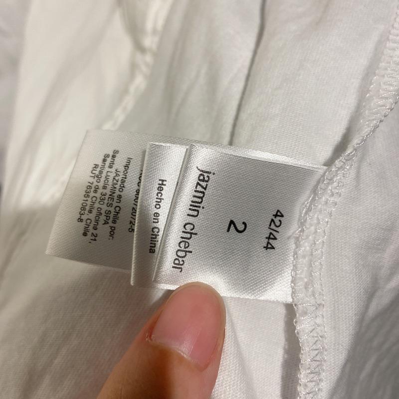 ｜上衣｜獨家 Jazmin Chebar 阿根廷設計師 白色V領微泡泡袖綁帶 滿滿設計感長袖上衣 襯衫 國外購入-細節圖6