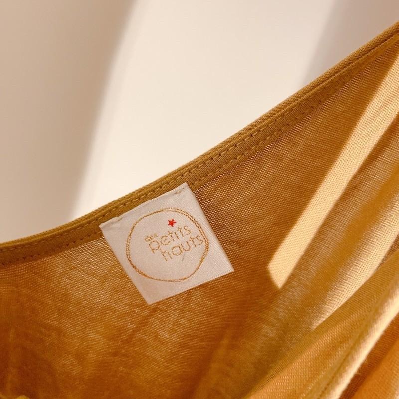 ｜洋裝｜Des Petits Hauts 法國高質感品牌  暗薑黃色綁帶莫代爾洋裝 超級柔軟 有彈性 獨家販售 DPH-細節圖3