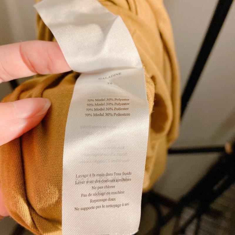 ｜洋裝｜Des Petits Hauts 法國高質感品牌  暗薑黃色綁帶莫代爾洋裝 超級柔軟 有彈性 獨家販售 DPH-細節圖4