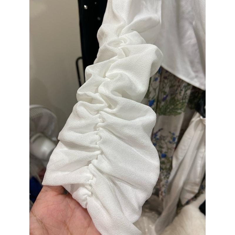 ｜禮服｜義大利 白色綁帶雪紡罩衫 百褶裙 套裝禮服 套裝洋裝 優雅 名媛明星品牌 日常禮服派對服 giming-細節圖6