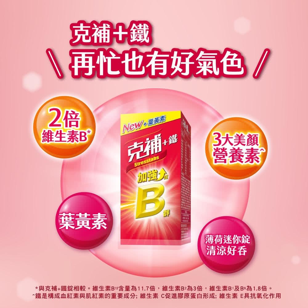 克補+鋅加強錠/克補+鐵加強錠 100錠 提神 熬夜 好體力 B群 補鋅 補鐵 全新薄荷迷你錠 好吞-細節圖6