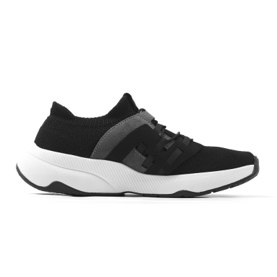 【V-TEX】時尚針織耐水鞋/防水鞋 地表最強耐水透濕鞋 - 慢跑鞋 -HELLO II 黑白色