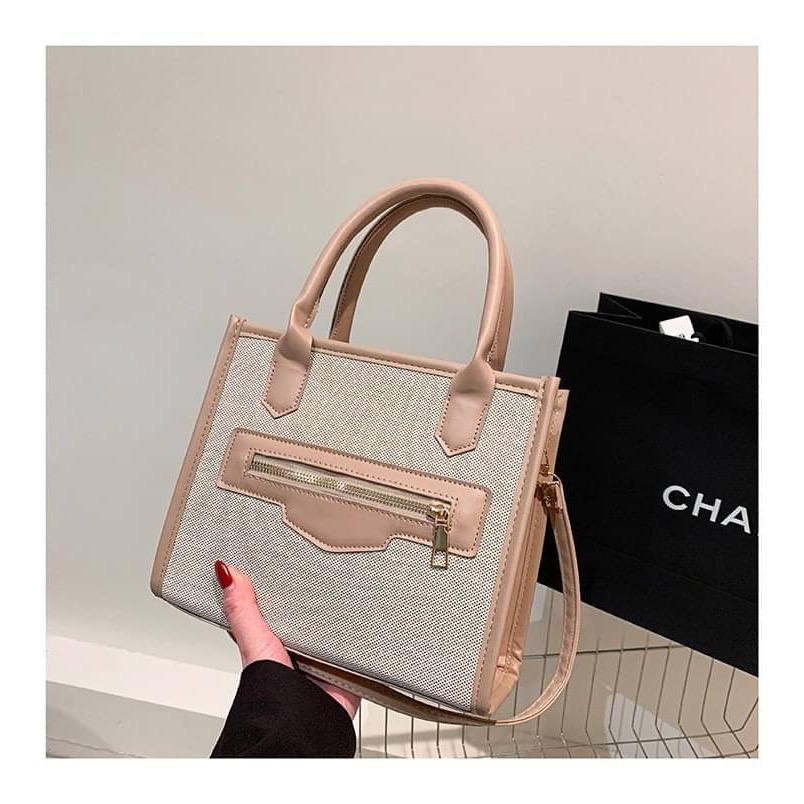 拼色手提單肩包-細節圖2