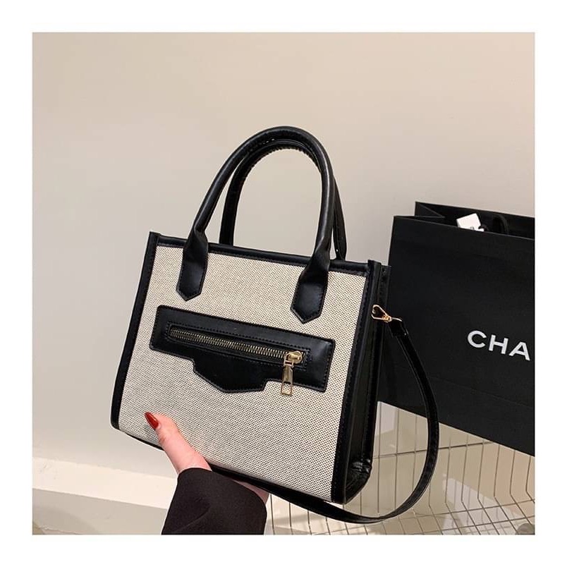 拼色手提單肩包-細節圖3