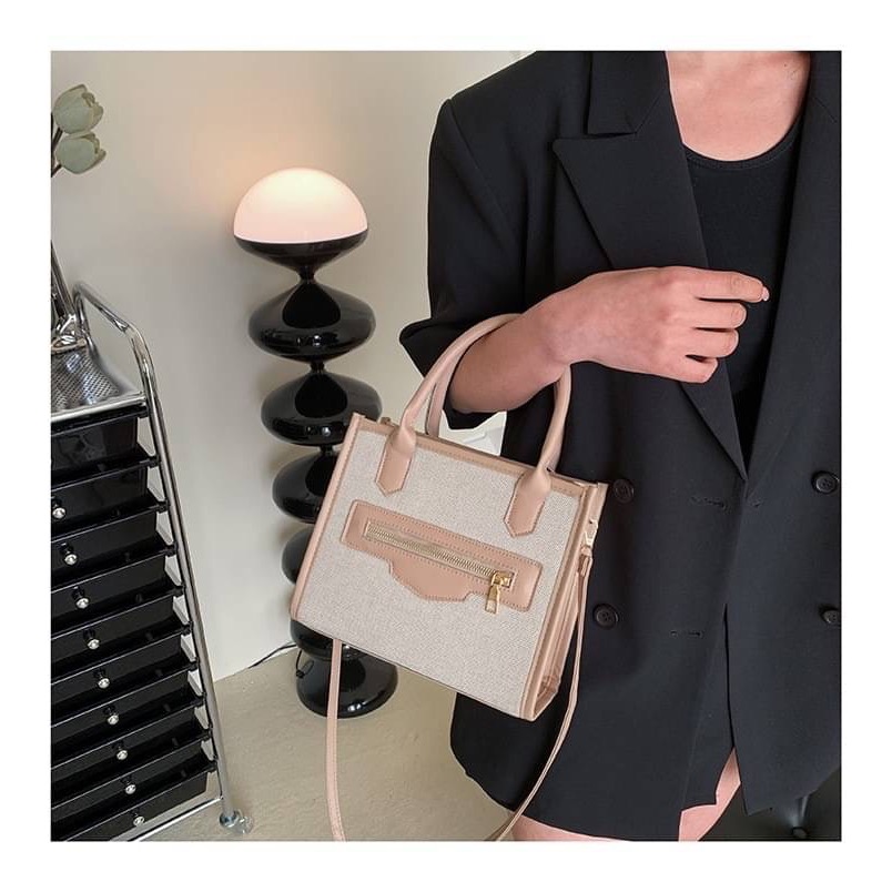 拼色手提單肩包-細節圖6