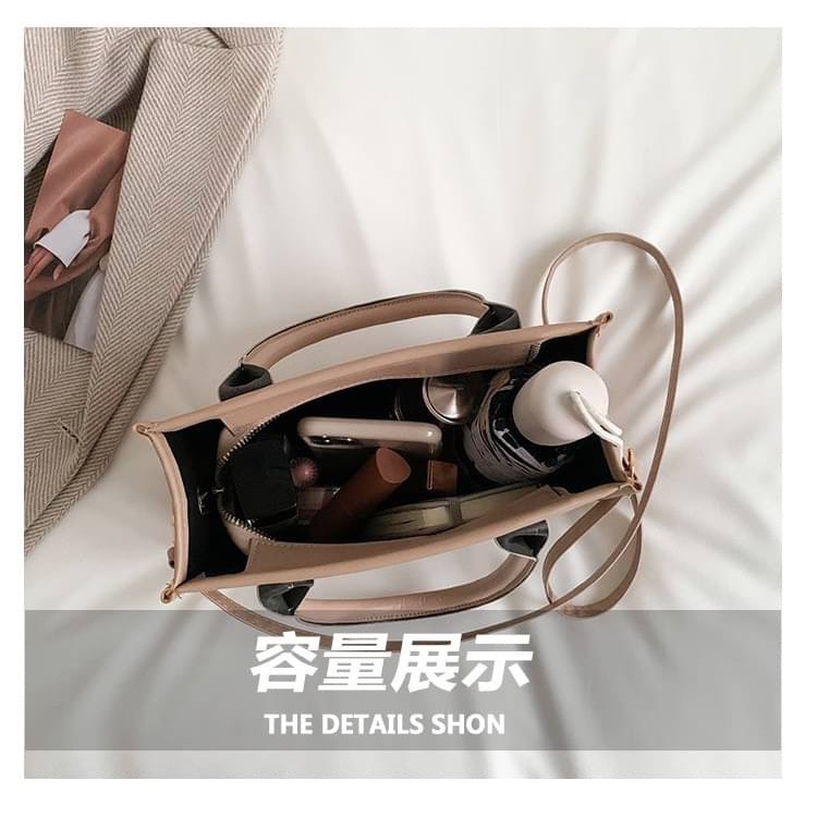 拼色手提單肩包-細節圖8