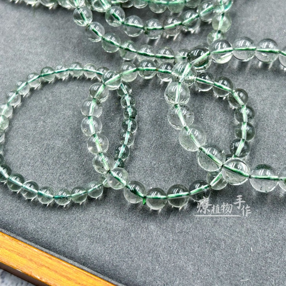 8A 滿天星綠幽靈 手珠手串 透體近全淨 異象水晶 天然水晶珠 綠色水晶手鍊 水晶手鏈 DIY手作散珠-細節圖2