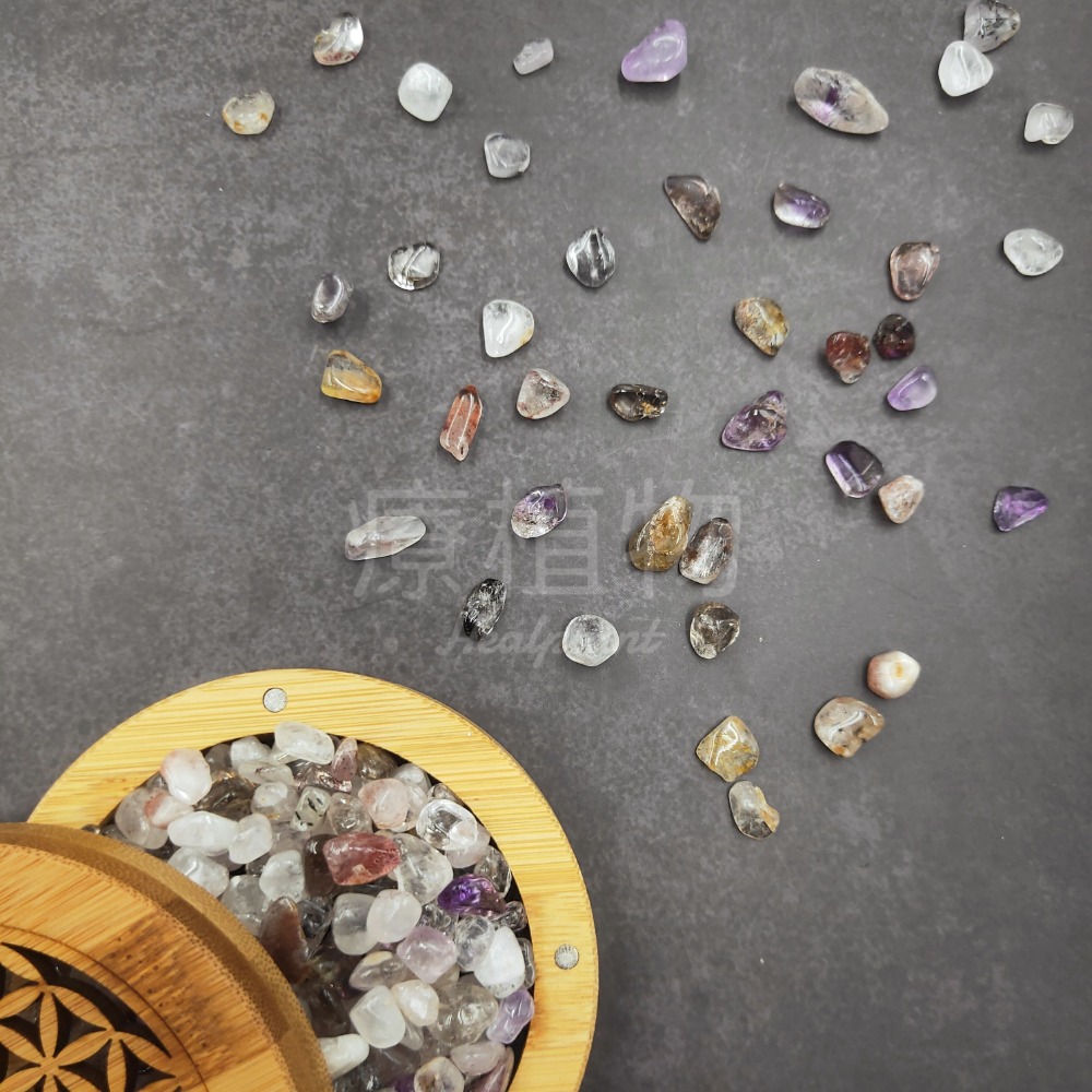 【水晶碎石】超七碎石 三輪骨幹 超級七 神聖七 天然水晶 全脈輪 頂輪 消磁淨化 五行開運 松果體靈性 紫超七 白水晶-細節圖2