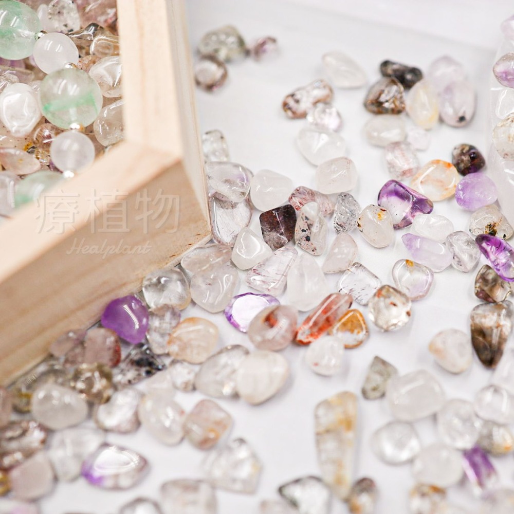 【水晶碎石】超七碎石 三輪骨幹 超級七 神聖七 天然水晶 全脈輪 頂輪 消磁淨化 五行開運 松果體靈性 紫超七 白水晶-細節圖3