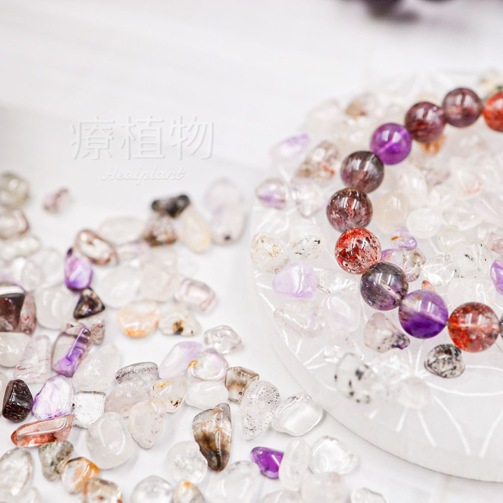 【水晶碎石】超七碎石 三輪骨幹 超級七 神聖七 天然水晶 全脈輪 頂輪 消磁淨化 五行開運 松果體靈性 紫超七 白水晶-細節圖4