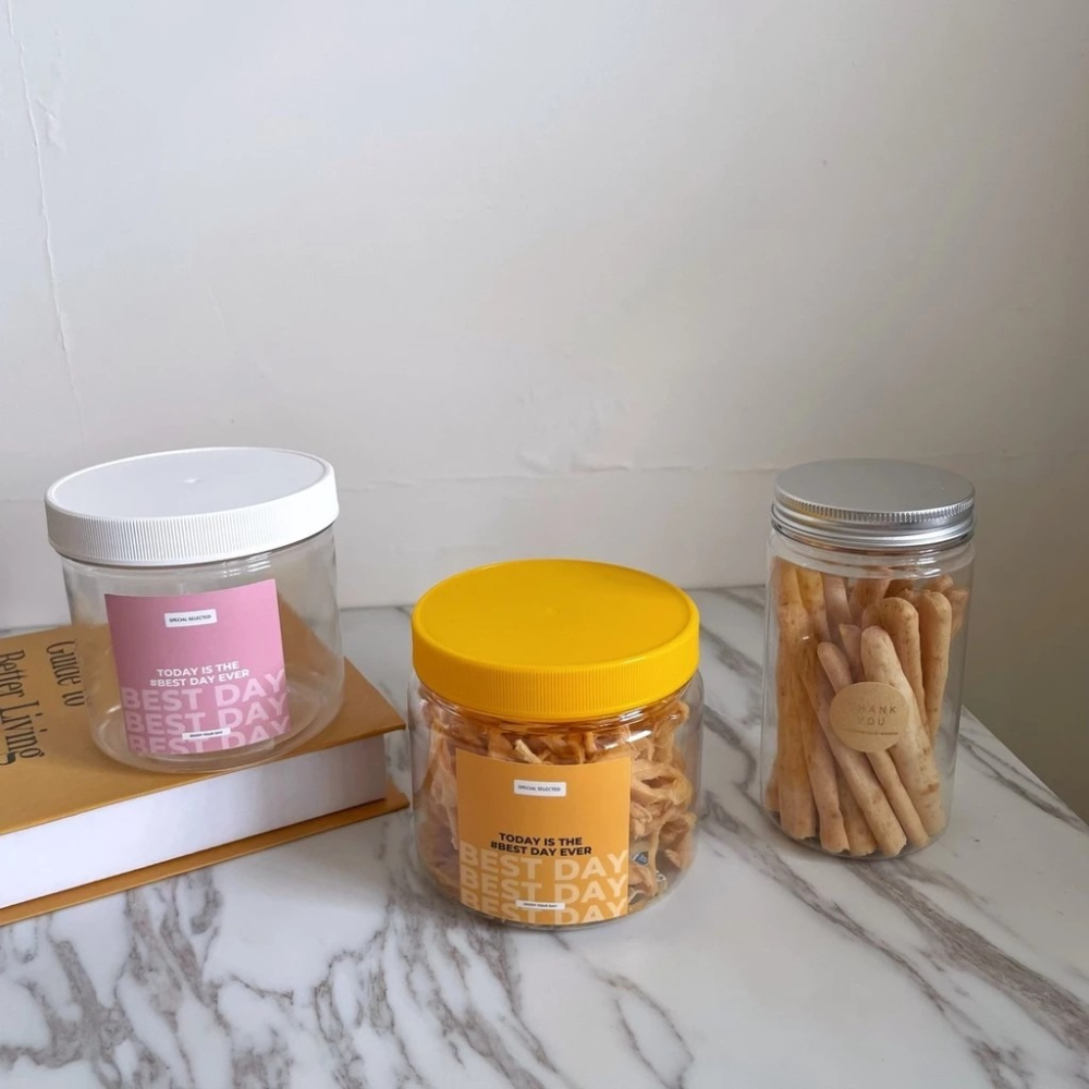 【台灣製現貨】500ml 加厚PET寬口塑膠罐｜泡菜罐 餅乾罐 堅果罐 醬菜罐｜食品級透明塑膠罐 收納罐 FFFF36-細節圖4