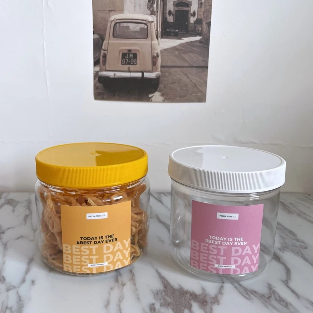 【台灣製現貨】500ml 加厚PET寬口塑膠罐｜泡菜罐 餅乾罐 堅果罐 醬菜罐｜食品級透明塑膠罐 收納罐 FFFF36-細節圖5