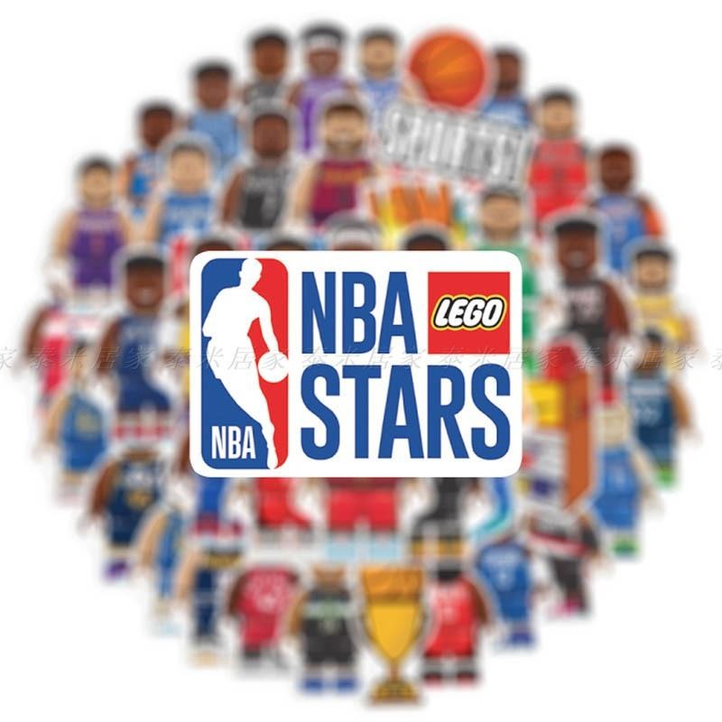 🇹🇼台灣現貨🇹🇼NBA球星貼紙 樂高版(50張)LEGO 貼紙 籃球 運動 籃球明星 Q版 NBA 樂高 球星-細節圖4