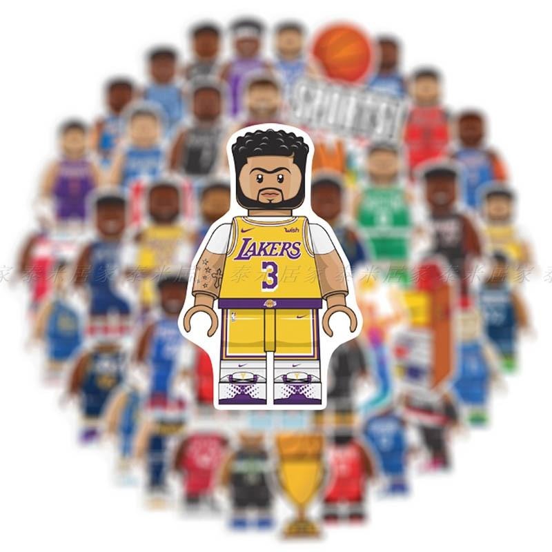 🇹🇼台灣現貨🇹🇼NBA球星貼紙 樂高版(50張)LEGO 貼紙 籃球 運動 籃球明星 Q版 NBA 樂高 球星-細節圖6