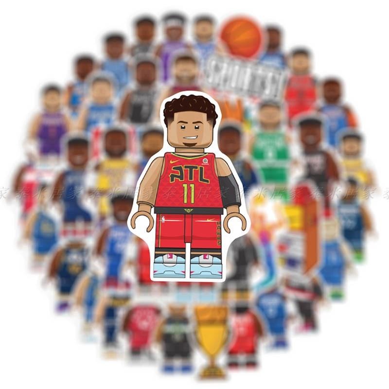 🇹🇼台灣現貨🇹🇼NBA球星貼紙 樂高版(50張)LEGO 貼紙 籃球 運動 籃球明星 Q版 NBA 樂高 球星-細節圖7